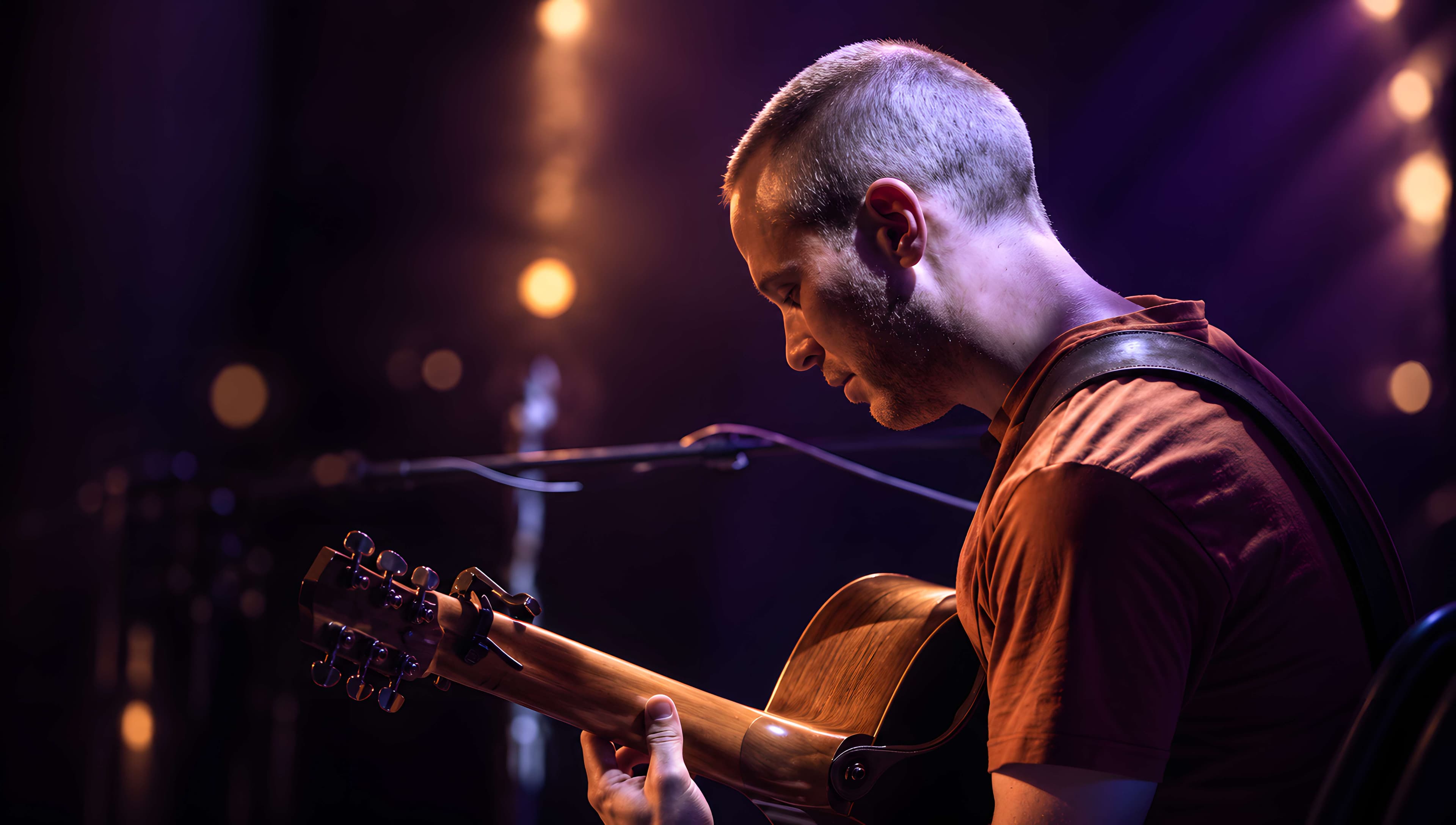 David Browne Murray performing fingerstyle guitar on stage